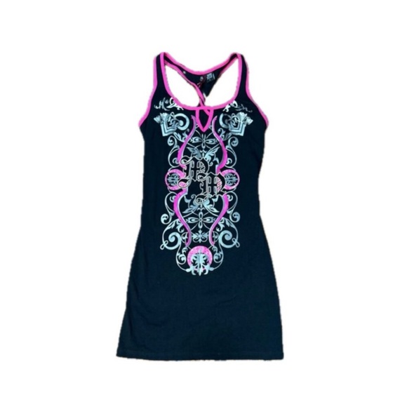 Metal Mulisha Dresses & Skirts - NWT Metal Mulisha Locked Up Dress in Black / Pink L